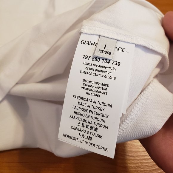 Versace Collection Men's Slim Fit White T-Shirt - Picture 4 of 6